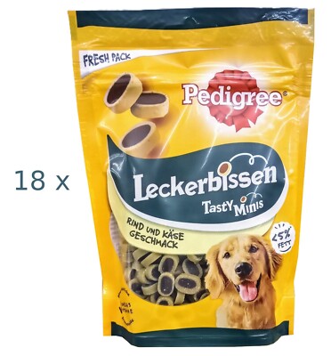 (  19,62/kg) Pedigree Leckerbissen Tasty Minis mit Rind Käse Geschmack 18 x 140g