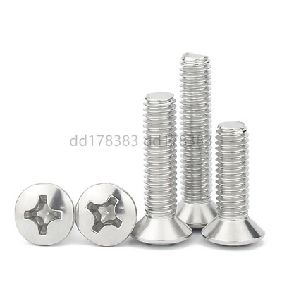 304 Stainless Steel Phillips Countersunk Raised Head Screws M2 M3 M4 M5 M6 M8