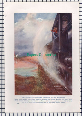(7004) Grand Trunk Pacific Railway Cascade Mountains - ca. 1950er Buchdruck
