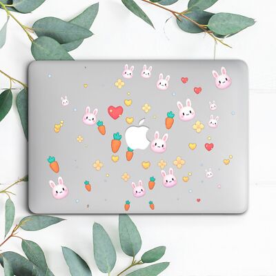 Cute Bunny Head Carrots Minimalist Hard Case For Macbook Pro 13 14 15 16 Air 13