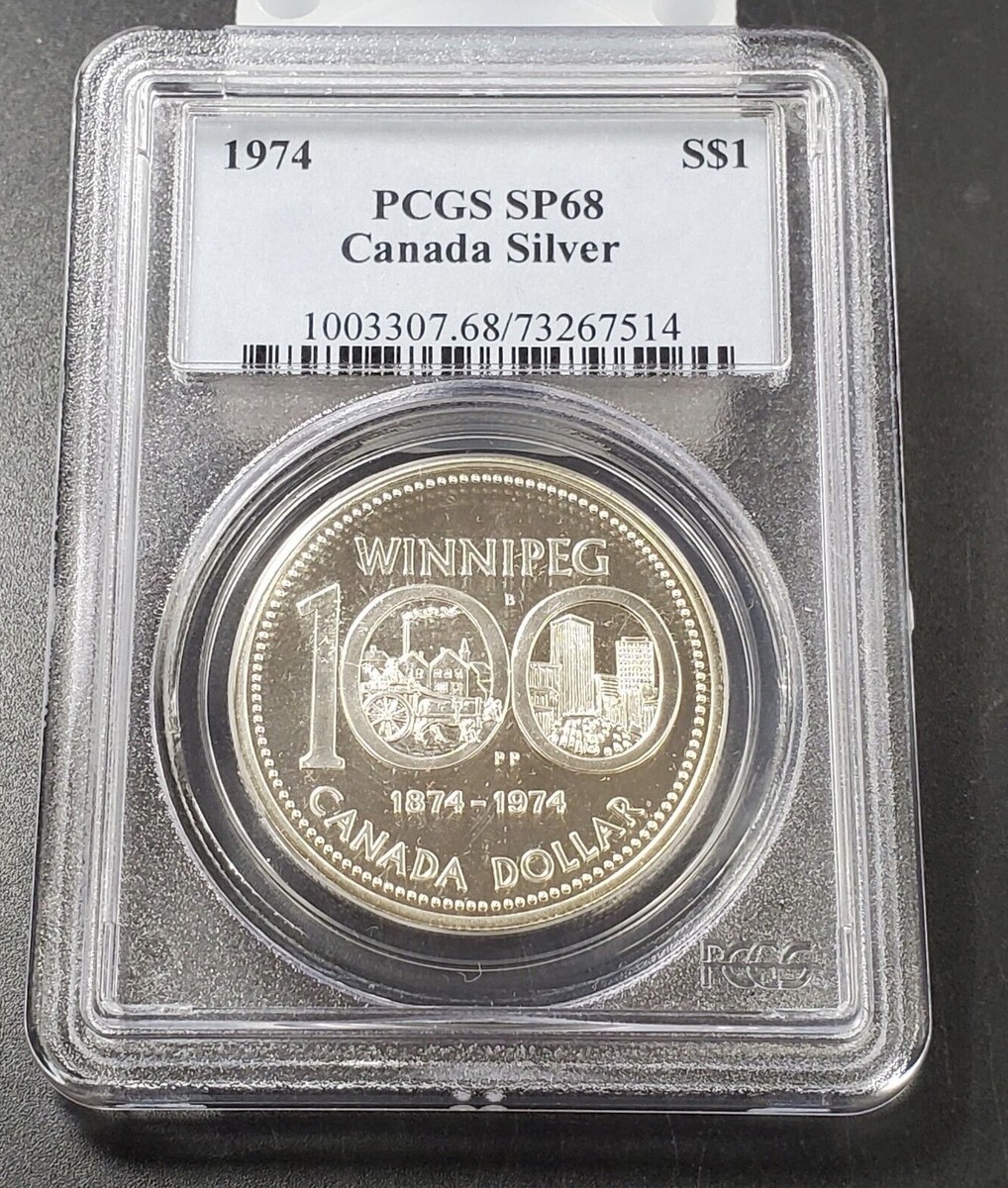 1974 Canada Winnipeg/Ag Silver Dollar $1 PCGS SP68 | eBay