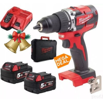 Milwaukee M18CBLPD-502C 18V rot Lithium Akku-Kombi-Bohrschrauber
