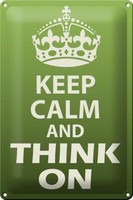 Blechschild Spruch 20X30 Cm Keep Calm And Think On Geschenk Deko Schild Tin Sign