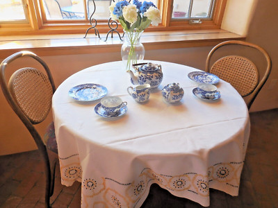 Tea for Two! Antique 1920s Japanese Tea Set. Taisho Era. Blue and White, Vintage