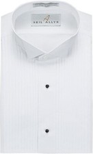 Neil Allyn Mens Tuxedo Shirt Wing Collar Size L 16-16.5 36/37 1/4 inch Pleats WH