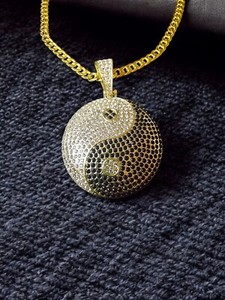 Authentic 18k gold plated Yin and Yang choker. Taoism. Two forces that are found in...