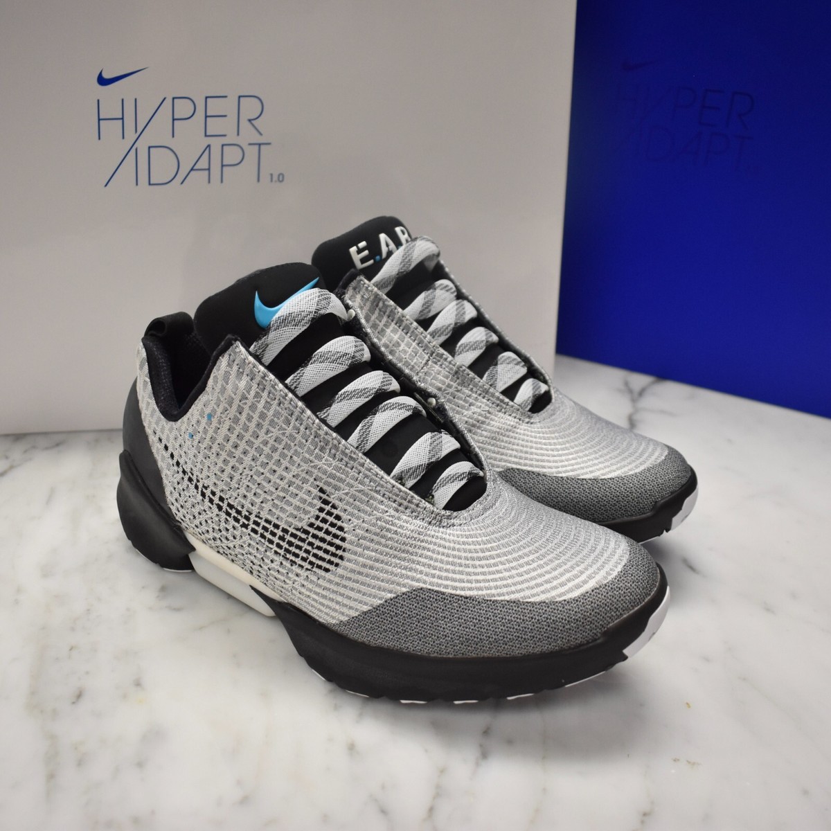 NWT Nike Hyper Adapt 1.0 Metallic Silver Self Lacing Sneakers Mag