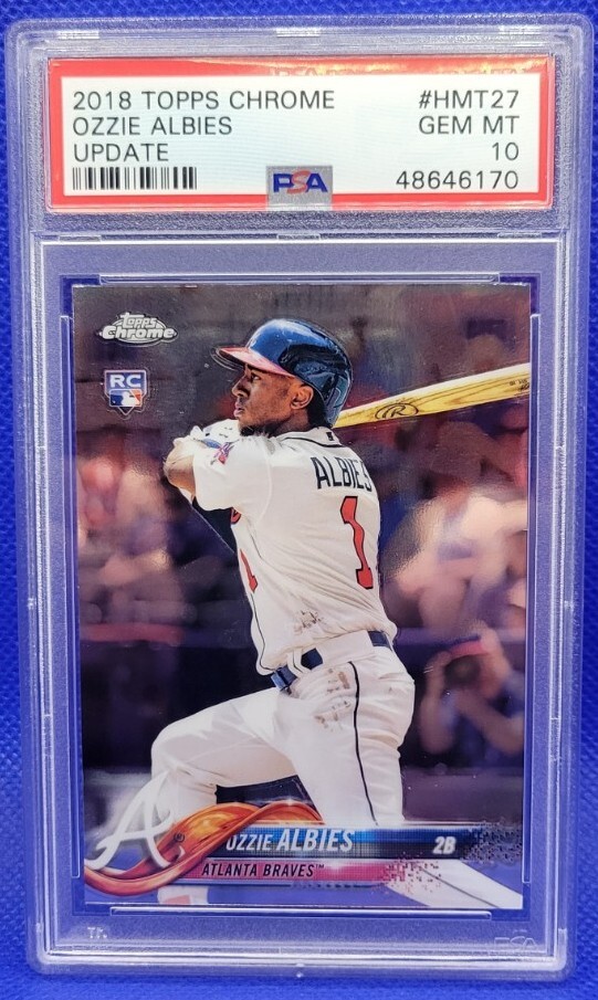 OZZIE ALBIES 2018 TOPPS CHROME UPDATE #HMT27 PSA 10 GEM MINT RC