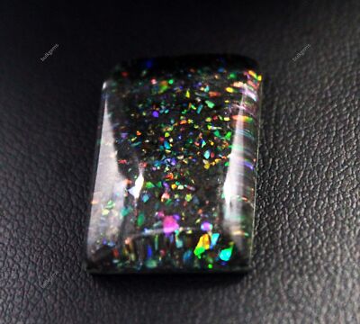 15.85 Ct Natural Australian Fire Emerald Doublet Black Shine Gemstone Certified