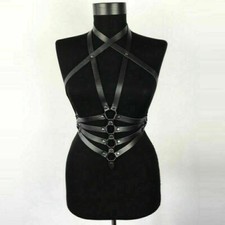 Women's PU Leather chest Body harness partywear Nightclub Costumes Cosplay Props