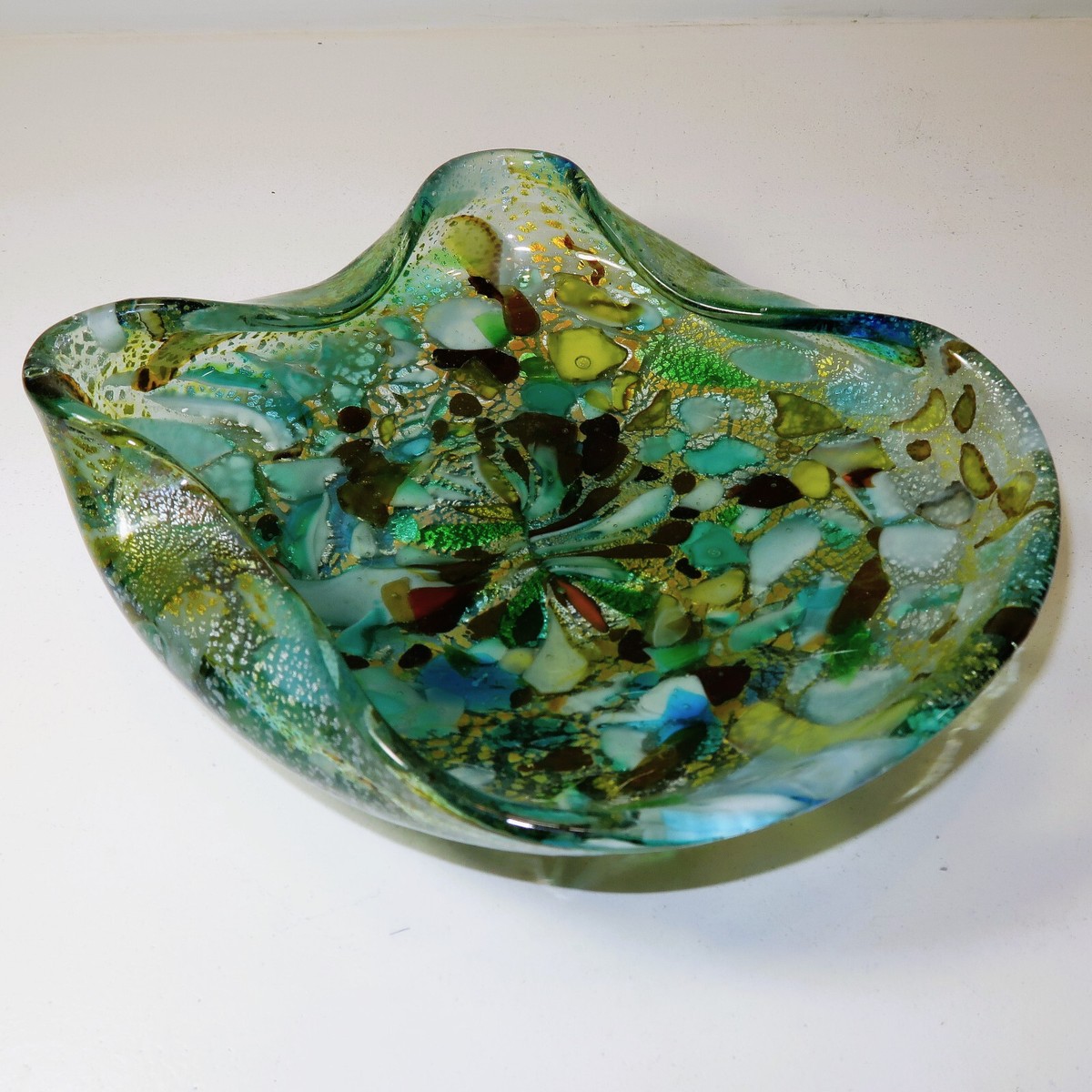 MCM Murano Bizantino Art Glass - Tutti Frutti - Aventurine - Bowl