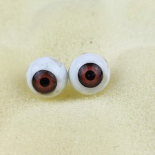 Vintage Brown Plastic Doll Eyes, Eye Size 12mm / 0.47"
