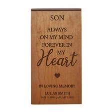 Custom Keepsake Box Urn for Human Ashes 4.5x4.5 Holds 100 cu in - My Mind Son