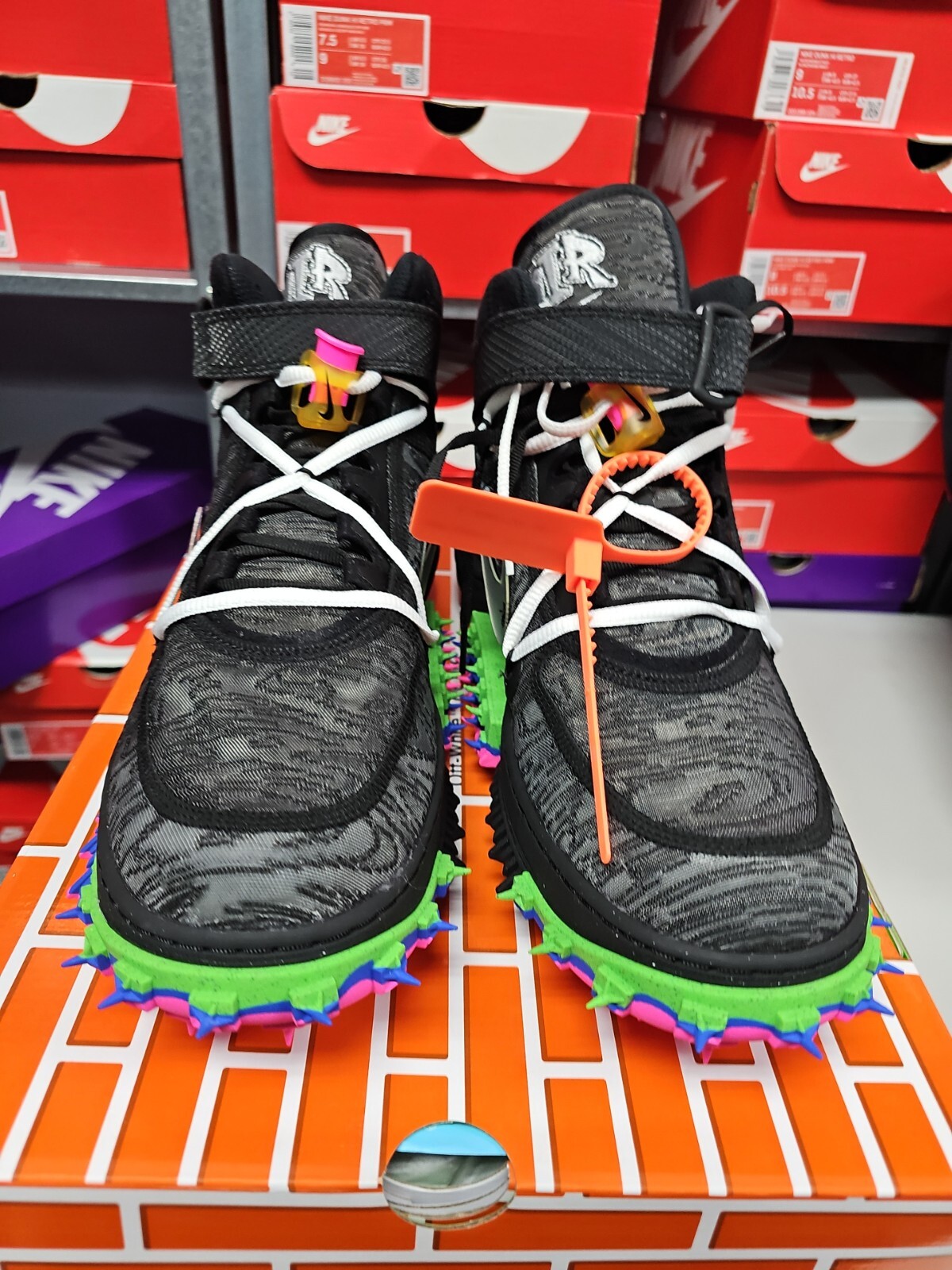 OFF WHITE X NIKE NIKE AIR FORCE 1 MID x BIANCO SPORCO ""NERO NERO CHIARO"" 2022 NUOVO IN MANO