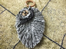 Collectible Beautiful Handmade Hanging Wall Knob Decor Leaf Feather Yarn Jewelry