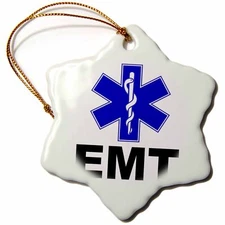 3dRose EMT 3 inch Snowflake Porcelain Ornament