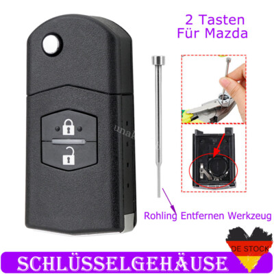 2 Tasten Klapp Schlüssel Ersatz Gehäuse Für Mazda 2 3 5 6 CX-7 RX-8 MX-5 CX-9