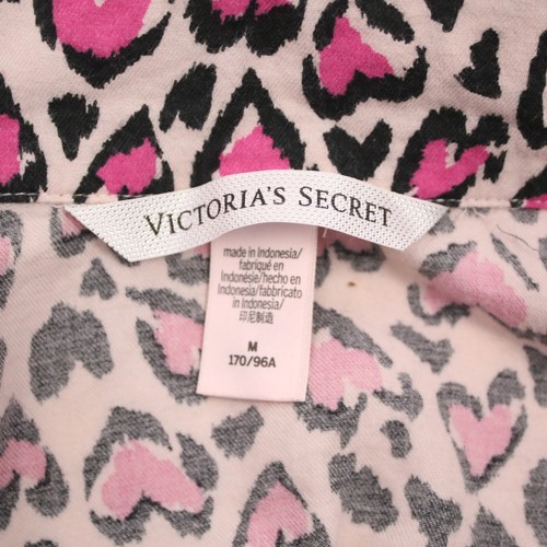 Camisa para mujer Victoria's Secret mediana rosa corazón estampado con botones con botones con estampado - Imagen 5 de 5