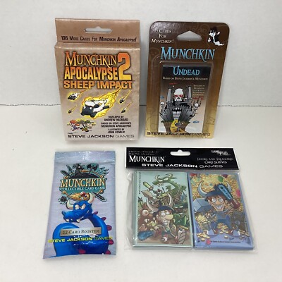 Munchkin Cards Lot Of 4 -  Sleeves Apocalypse Expansion Steve Jackson Games