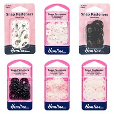 Hemline PLASTIC Sew On Snap Press Stud Fasteners 7mm 9mm, 15mm, 21mm, 21.5mm
