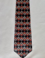 Ketch Striped Gray Red Yellow Necktie