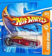 Hot Wheels 2007 Track Stars Short Card #109 Pharodox Red w/ Missing Front Wheels