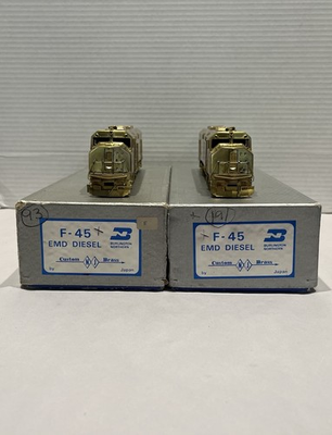 #ad Two HO Scale NJCB Burlington Northern F45 One Runs One DNR Brass Read $189.99