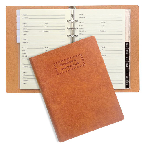 Refillable Address Book Alphabetical Tabs Hardcover Phone Book 648 Contact Book