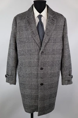 C&A schwarz-weißer Herren-Mantel Gr.L Polyester Wolle Top Zustand - Bild 1 von 4