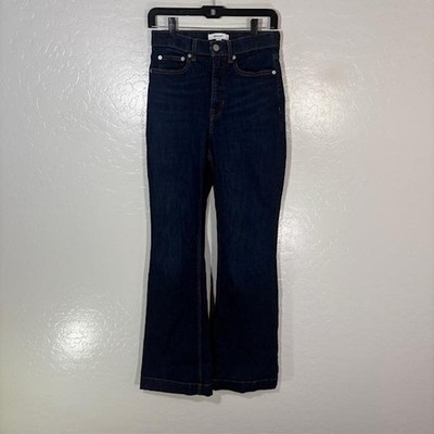 Spanx Jeans Womens 8 Blue Dark Wash Slim Bootcut Stretch 5 Pocket 29x31 Denim