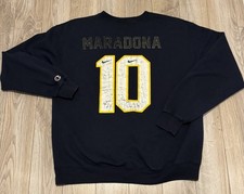 Champion x Boca Juniors Maradona 10 Mashup Custom Sweatshirt Size Large Soccer