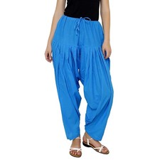 Blue Cotton Patiala Regular Fit Salwar Pants Regular For Women's  Girls