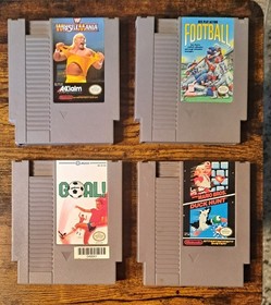 NES 5-Game Sports Lot- BASEBALL STARS, WWF Wrestlemania, Goal! & more! TESTED