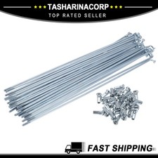 1Set 12G 200mm Length Bicycle Spokes Nipple Carbon Steel Galvanized Universal