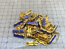 Lot Of 30 g. VTG 1970's Small 1/2" Past President Pins Guard w/Chain Gold Tone