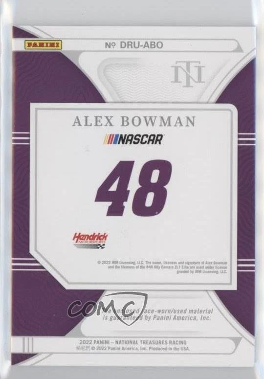 2022 Panini National Treasures Dual Race Used Sheet Metal /10 Alex Bowman - Image 2 of 2