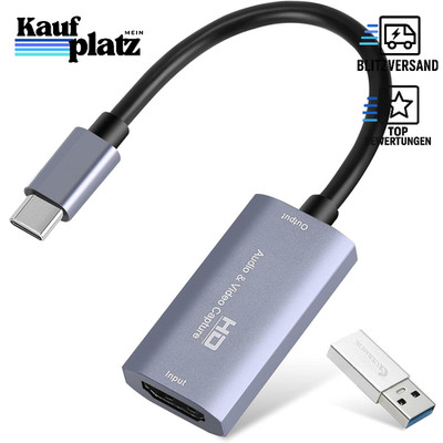 Video Capture Card 4K USB 3.0 HDMI auf USB C 1080P 2K 30FPS Gaming Streaming