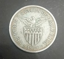 1910-S US-Philippines one peso silver coin nice details