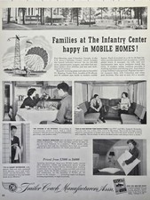 TCMA Fort Benning GA US Army Infantry Ctr Trailer Park Vintage Print Ad 1952
