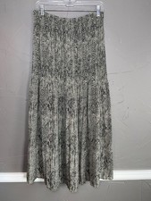 Vintage Allison Taylor Snakeskin Maxi Skirt Size M Pull On Made in USA