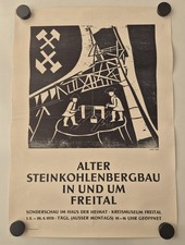 Plakat Haus der Heimat Freital Steinkohlebergbau Bergmann 1970 Original DDR A2