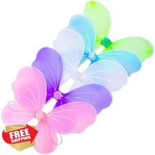 Jeowoqao Girls Fairy Butterfly Wings Costume, Kids Birthday Halloween