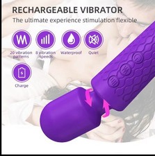 Rechargeable Waterproof Personal Massager Vibrator 20 Modes,Quiet USB Charging
