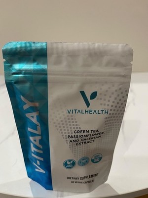 VitalHealth Green Tea Passionflower Valerian Extract 60 Capsules Non-GMO