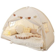 Twin Size Bed Canopy Bed Tents Dream Tent on Bed Privacy Space Blackout Natural