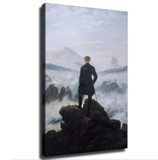 Wanderer Above The Sea of Fog Poster Canvas Printing Wall Art Painting Bedroom 