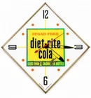 Vintage Diet-Rite Cola Light-Up Wall Clock – Mid-Century Advertising – Works