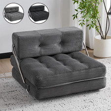 Mingone 3-in-1 Schlafsessel Schlafsofa Klappbar mit Schlaffunktion Grau /Schwarz