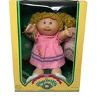 Vintage 1985 Cabbage Patch Kids Doll Ramonda Dina Blonde Blue Eyes Pink Dress