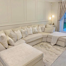 U Shape L Shape Corner Chaise Couch with Footstool for Living Room on Sale Price